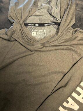Carhartt Force Hoodie M Relaxed Fit Long Sleeve Performance Shirt Gray